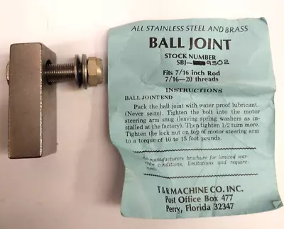 T & R Steering Sbj9502 7/16  Ball Joint Ends Marine Vintage Classic Boat NOS • $49.99