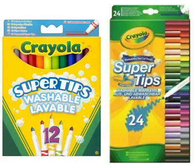Crayola Super Tips Felts Tip Pens Children's Colouring Marker Pencil Kid Crayons • £4.99