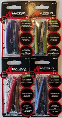 4 - MATZUO Weedless Ned Style Rigs - 4/Pk - 1/16 Oz. - Four Popular Colors! • $16.99