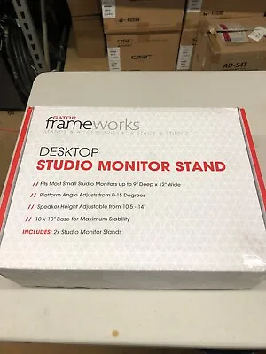 Gator Frameworks Desktop Monitor And Speaker Stand Set Of 2 (GFWSPKSTMNDSK) • $60
