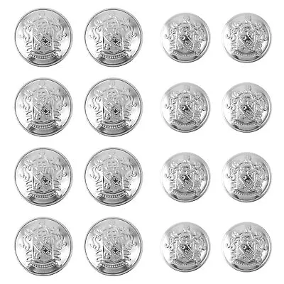 16 PCS Metal Blazer Button Set 2 Sizes Silver Buttons For Blazers Jeans Butt... • $10.89