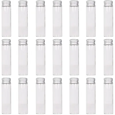 24X 20ml Small Glass Bottles Tiny Vials Mini Jars With Aluminum Screw Top Lids • $18.99