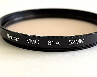 VIVITAR VMC 52MM 81A COLOR CONVERSION LENS FILTER -Color Conversion • $8.99