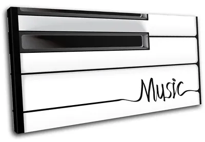 Piano Music Black/White Musical SINGLE CANVAS WALL ART Picture Print • £29.99
