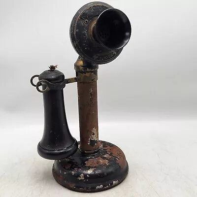 Antique Dean Electric Monarch Telephone Co. Candlestick Phone + Kellogg Receiver • $125.99