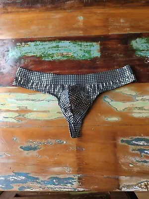 Mens Metallic Thong Breathable Low Rise Underwear Large Pouch • $6.22