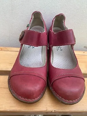 El Naturalista Women's Red Mary Jane Leather Shoes EU36 • $30