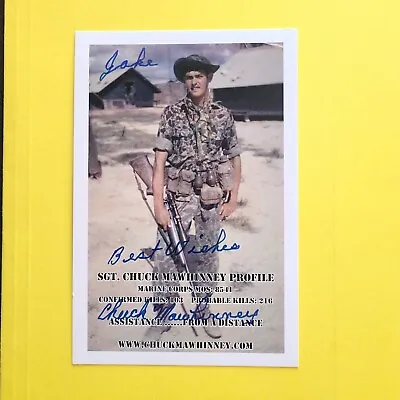 Charles Mawhinney Vietnam USMC Sniper 103 Kills Signed 4x6 Photo   Jake • $34.99