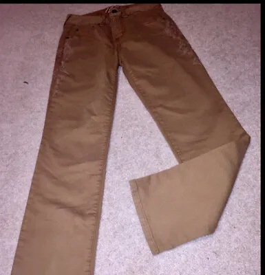 MIRACLESUIT MIRACLEBODY SLIMMING BROWN STRETCH JEANS 28 X 32 SZ 6 • $17.99