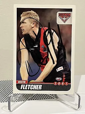 Signed Dustin Fletcher Essendon Bombers  2007 Herald Sun Footy Card AFL • $30.03