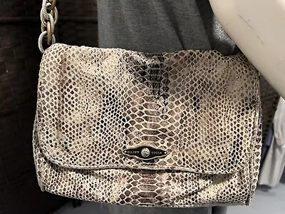 Elliott Lucca Natural Python Embossed Chain Detail Shoulder Bag • $25