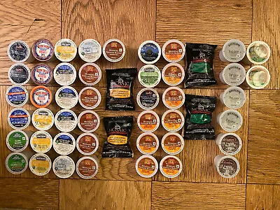 Keurig Compatible Coffee Pods | 25 Coffee | 12 Decaf | 8 Tea | Wolfgang Puck Etc • $8.99