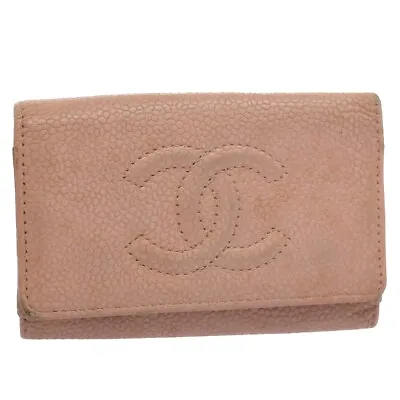 CHANEL Key Case Caviar Skin Pink CC Auth Bs9325 • £99.47