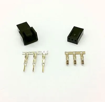 Male & Female 3 Pin Pc Fan Led Power Connectors - 1 Of Each- Black Inc Pins • $2.38