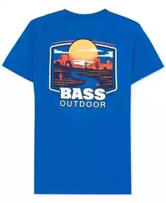 Bass Outdoor T-Shirt Small Men's Mesa Path Blue Crew Neck Short Sleeve • $7.65