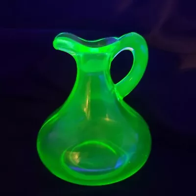 Vintage 1930’s Anchor Hocking Green Depression Uranium Glass Cruet - NO STOPPER • $39.99