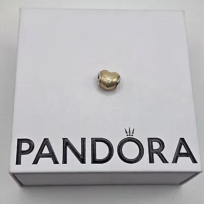 Genuine Pandora Gold Glittering Heart Metallic Charm ALE 925 #791886EN113 • £28