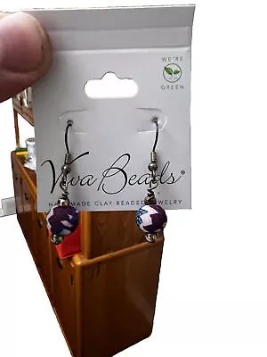 Viva Beads Vintage Handmade Clay Ball Earring • $14