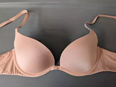 Victoria's Secret DREAM ANGELS Padded Demi 34A Bra Blush Beige GOOD Used! • $15