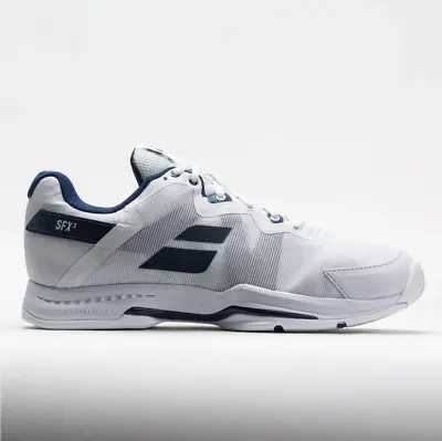 Babolat Men’s Size 10.0 SFX3 All Court Shoe White / Navy Blue Tennis Sneakers • $89