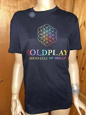 COLDPLAY T-Shirt A Head Full Of Dreams World Tour 2017 Black Unisex Sz Small • $38.31