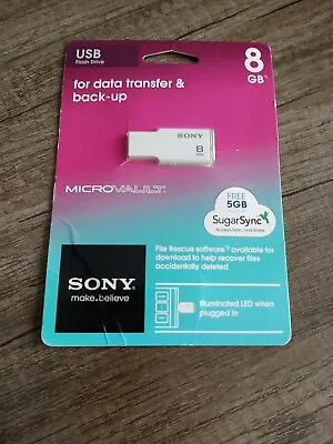 Sony 8GB Micro Vault USB 2.0 Flash Drive NEW USM8GMWTG Data Transfer Back-up • $21.99