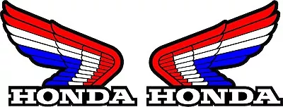 #p398 (2) 3.2  X 2.5  Honda Racing GROM Vintage Tank Wings Team Decal Sticker • $8.99