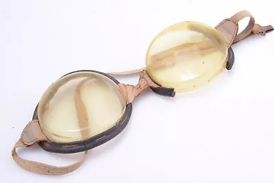 ✅ Antique Ski Motorcycle Steampunk Wwii? Goggles Safety Aviator Racing Glasses • $37.62