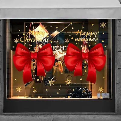 $4.63 • Buy Merry Christmas Wall Stickers Xmas Deer Snowflake Window Home Shop Decor Dxp