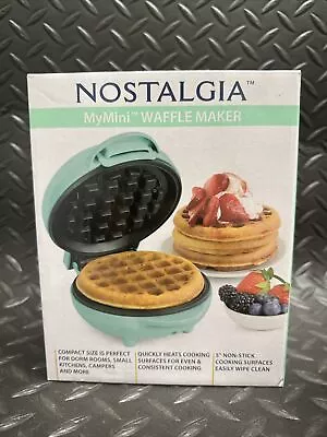Nostalgia My Mini Waffle Maker Mwf5tl 5  Non Stick Teal • $7