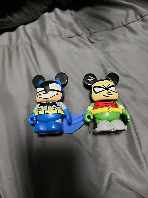 Disney Vinylmation Custom Batman And Robin 3“ By AreJay Set Of 2 Vinyl Figures • $45