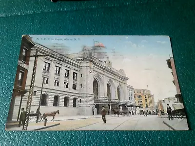 New York: N. Y. C. R. R. Depot - Albany N.y. - 1911 - Vintage Card • $1.25