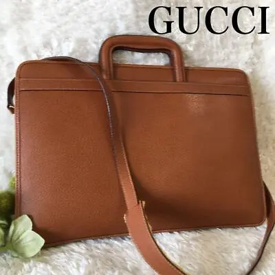 Gucci Briefcase Business Bag Shoulder Brown • $1076.83