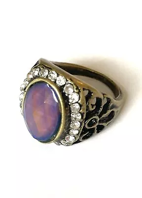 Stunning Trendy Mood Ring Bronze Antique Style Sz 7-9 - With Mood Chart • $7.45