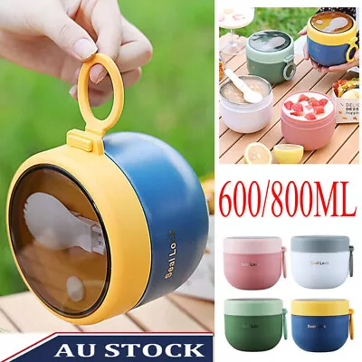 600/800ML Kids Lunch Box Thermos Food Flask Insulated Soup Jar Container DS • $17.73