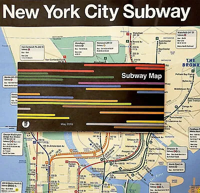 Full Size New York City MTA Transit NYC Subway Train Railroad Map Latest Version • $3.96