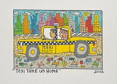 James Rizzi: Original Screen Print  TAXI TAKE US HOME  2002 2D Mini Rare • $190.30