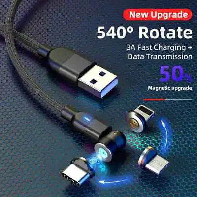   3A Magnetic Fast Charging Charging & Data Sync  Type-C Micro USB IOS 360+180°  • $3.35