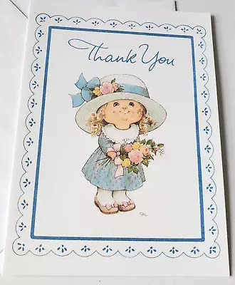 Vintage Blank Note Card Li'l Bloomers Ruth Morehead Sangamon Cute Girl Flowers • $0.99