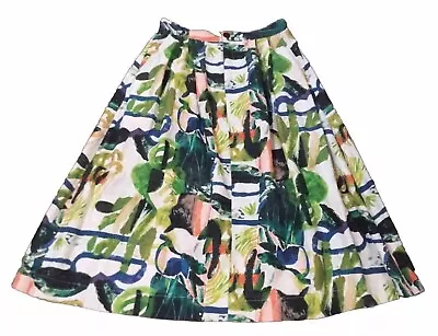 Gorman X Spenser Shakespeare Painterly Linen Skirt Size 12 Pockets As New • $60