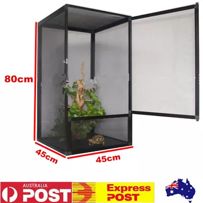 Reptile Enclosure Aluminum Alloy Terrarium Lizard Snake Turtle Mesh Cage Large • $124.99