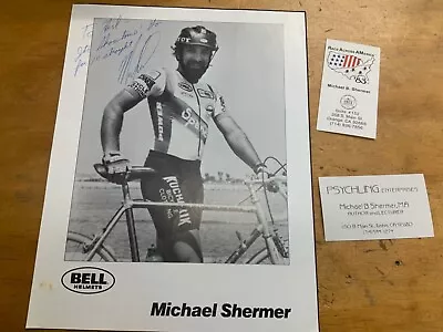 Vintage 1985 Michael Shermer Signed RAAM Race Across America Cyclist Peugeot • $24.65