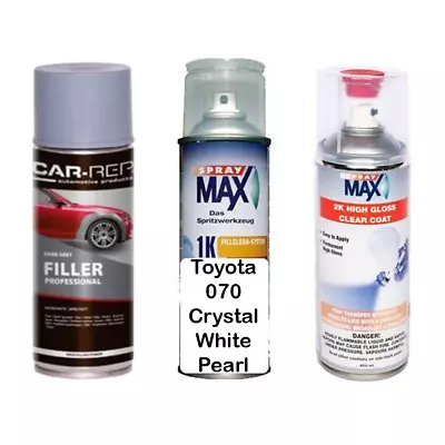 Auto Touch Up Paint For Toyota 070 Crystal White Plus 2k Clear Coat & Primer • $144.99