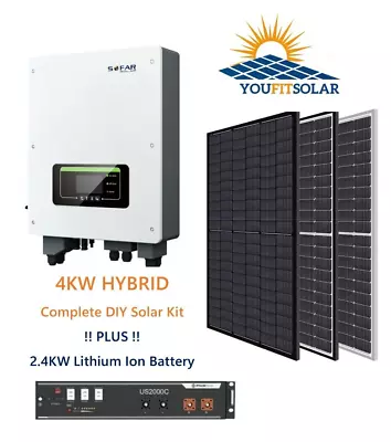 4KW Hybrid DIY Solar Kit With 48V Battery Storage. Fit Yourself And Save £££'s • £4950