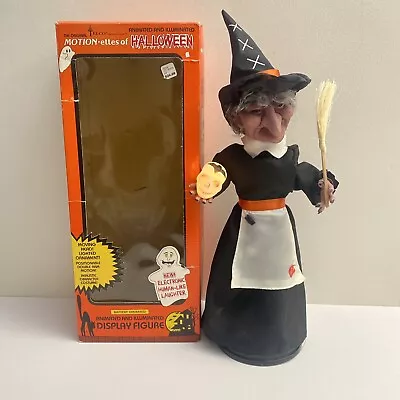 Vintage Telco 1989 Halloween Motionette Witch Illuminated Sound Lights W Box • $40