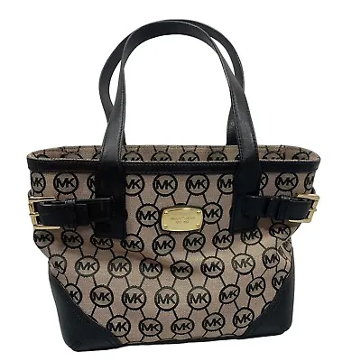 Michael Kors Bag Handbag Satchel Millbrook Signature Black Brown • $59.97
