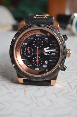 $25.99 • Buy Daniel Steiger 48mm Rose Gold PLATED  Chronograph Watch (  For Parts Or Repair )