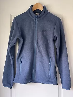 Jack Wolfskin Blue Jacket Women’s Knitted Fleece. Size M Or 12 • £30