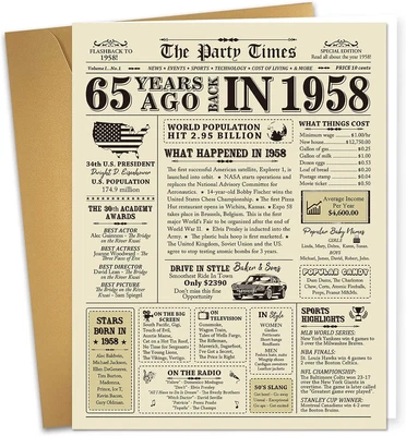 £10.36 • Buy Funny 65th Birthday Card Gifts For Women Men, Jumbo 65th Wedding Anniversary Car