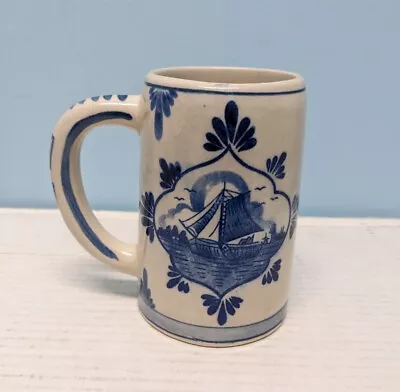 Delft Blue Mug Windmill 5in Tall Hand Painted In Holland See  Imperfection • $12.99